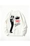 Michael Jackson Printed Cotton 3 Thread Threaded Crew Neck Oversize Sweatshirt