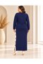 Plus Size Skirt with Slits and Stripes Set in Navy Blue - 5