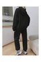 Unisex Black Printed Combed Cotton Tracksuit Set - 2