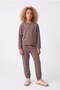 Girl's Sweatshirt with Stitching Detail and Crew Neck Texture - 2