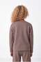 Girl's Sweatshirt with Stitching Detail and Crew Neck Texture - 3