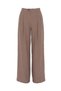 Onlsvea Women's High Waist Pleated Wide Leg Fabric Trousers Walnut Brown - 6