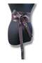 Women's Purple Snake Pattern Textured Obi Tie Leather Belt - Wide Casual Girdle Belt - Standard Size - 5