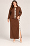 Plus Size Skirt with Slits and Stripes Set in Brown
