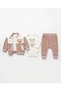 3-Piece Teddy Bear Embroidered Baby Boy Set Velvet 100% Cotton Printed Bodysuit 0-3 Months 3-6 Months 6-9 9-12 Months Newborn Baby Set Jacket+Pants+Bodysuit 100% Cotton Winter Baby 3-Piece Set