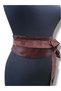 Women's Ottilie Brown Fur Detailed Furry Nubuck Belt - Casual Women's Belt - Standard Size - 7