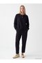 Nevavm Farkıyla Natuvera Navy Blue Oval Collar Women's Sweatshirt - 2