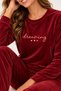 4082 Women's Lycra Long Sleeve Velvet Breathable Fabric Pajama Set - 2