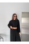Women's Long Cardigan Crop Top and Wide-Leg Pants Casual 3-Piece Home Wear Set - 3