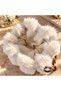 Women's Ecru Plush Detailed Knitted Shoulder Bag with Lining and Wooden Chain Strap, Stylish Design - 3