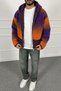 Double Zipper Hooded Lined Plush Coat Orange |   Stk2134-Mont - 5