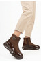 Bellamor Women's Logo Detailed Patent Leather Thick Sole Winter Boots & Snow Boots
