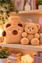 Set of 2 Teddy Bear Plush Hot Water Bag and 26 cm Plush Toy Brown Double Set with Soft Cover - 6