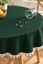 Pompom Detailed Round Tablecloth – Liquid-Resistant, Stain-Proof, Durable Duck Fabric, Different Size Options - 5
