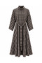 Plaid Dress with Tie Front, Hijab Dress - 2