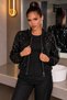 Women's Long Sleeve Front Zipper Sparkling Sequin Embroidered Jacket - Glamorous Nighttime Elegance - 4