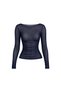 New Season Boat Neck Long Sleeve Women's Transparent Blouse 52115063 - 2
