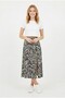 Women's Zebra Patterned Skirt with Slit on the Front, Elastic Waist, Flexible Fabric, Stylish Summer Casual Model Skirt - 2