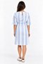 Striped Boat Neck Gathered Waist Maternity Midi Dress - 6