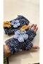 Women's Designer Handmade Knitted Fingerless Gloves - 5