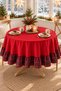 Red Plaid Ruffled Round Tablecloth – Liquid-Proof, Stain-Resistant, Special Gift for New Year's Eve – 140 and 200 cm - 3