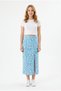 Women's Floral Patterned Slit Detailed Elastic Waist Flexible Fabric Summer Stylish Model Skirt - 2