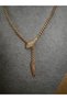 Tuelataki/Women's Snake Figured Zircon Stone Dangle Chain Necklace - 2