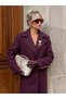 Women's Full Length Brooch Accessory Detailed Special Gold Buttoned Cashmere Coat - 2