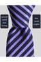Purple Striped Navy Blue Silk Tie – 7.5 cm Wide - 2