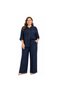 Plus Size Crochet-Detail Tunic with Pockets, Laces, Buttons, Trendy, Non-Seasonal, Seasonal Bottom-Up Top Set - 2