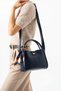 Women's Small Size 3-Compartment Stylish Hand and Shoulder Bag with Scarf (23X18 cm) - 3