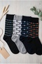 Women's Floral Patterned Striped Socks 12-Pack – Size 36-40 Soft Textured Flexible Elastic Daily Long Socks