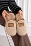 Women's Ecru Glitter Detailed Plush Winter Comfortable House Slippers - 2