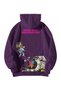 Women Men Purple Kanye West Graduation Printed Oversize Hooded Kangaroo Pocket Hoodie