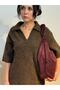Pera Suede Shoulder Bag with Adjustable Drawstring Strap Detail - 6