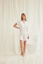 Short Sleeve Lace V-Neck Shorts Set - 2