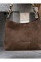 Women's Suede Puppy Shoulder Bag Set 26X16 cm - 4