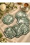 Toile De Jouy Patterned Luxury Cocktail Presentation Napkins Set of 6 - L'Antique Series - 3