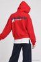 Hooded Printed Oversize Knitted Sweatshirt Lrn0080 Red