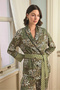 Floral Leaf and Ethnic Patterned Pajama Set - 5