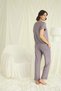 Short Sleeve V-Neck Lace Pajama Set - 7