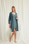 Low-Cut Collar and Lace Sleeves Dressing Gown Set - 4