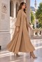 Women's Standing Collar Long Dress and Cardigan 2-Piece Knitwear Set - 3