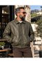 Men's Milano Heritage Boxy Fit Leather Jacket with Fur Lining, Zipper and Snap Fasteners - 2