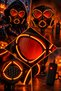 Orange Neon Lighted Gas Mask Halloween Wired Control Boxed Party Accessory