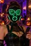 Green Neon Light up Gas Mask Halloween Wired Control Boxed Party Accessory - 2