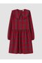 Girl's Plaid Pattern Sweater Dress Set - 4
