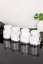 4-Piece Glass Cotton Set with Acrylic White Vacuum Lid and White Label Bathroom Set 300 ml Cotton Storage Container Bathroom Organizer - 5