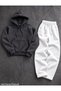 Unisex Basic Tracksuit Set Hooded Vibrant Color Premium Sportswear Combination and Casual Wear 3 Thread Thick Fabric Sweatshirt&Baggy Bottom
