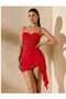 Special Stylish Design Red Corset Look Mini Club Dress